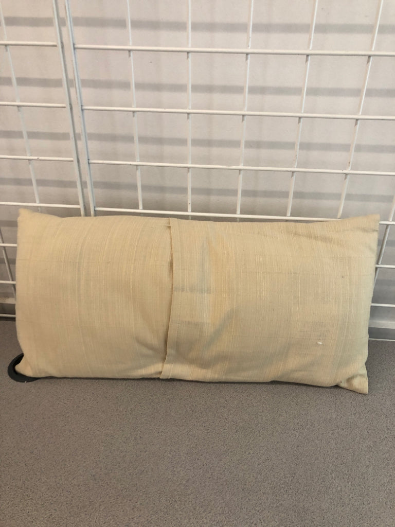 TAN PLEATED ACCENT PILLOW.