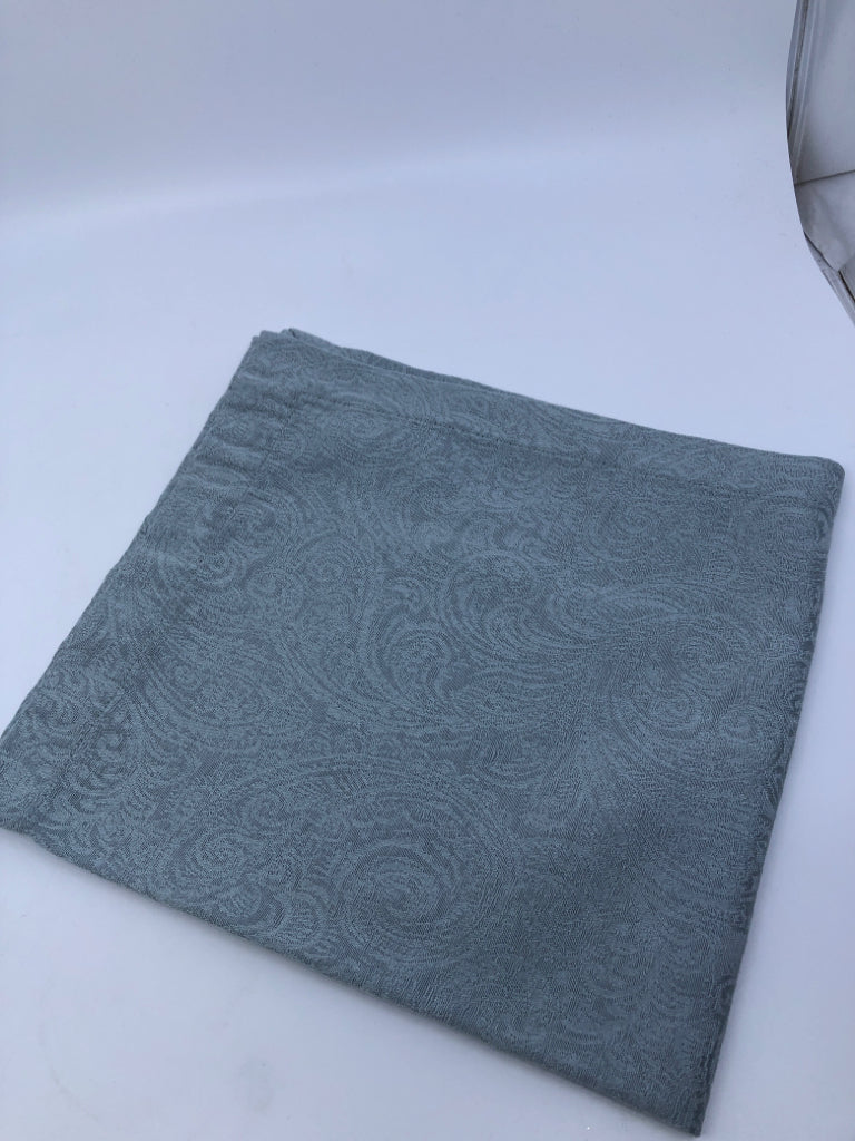 4 LIGHT BLUE WATERFORD NAPKINS W PAISLEY PATTERN.