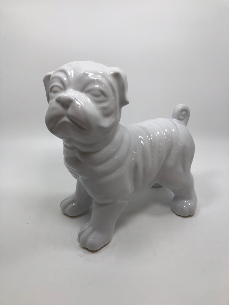 WHITE CERAMIC FRENCHIE.
