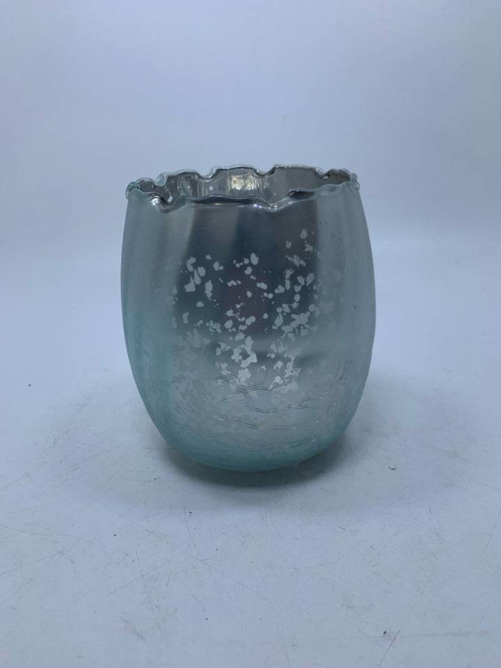 MERCURY GLASS TEA LIGHT HOLDER.
