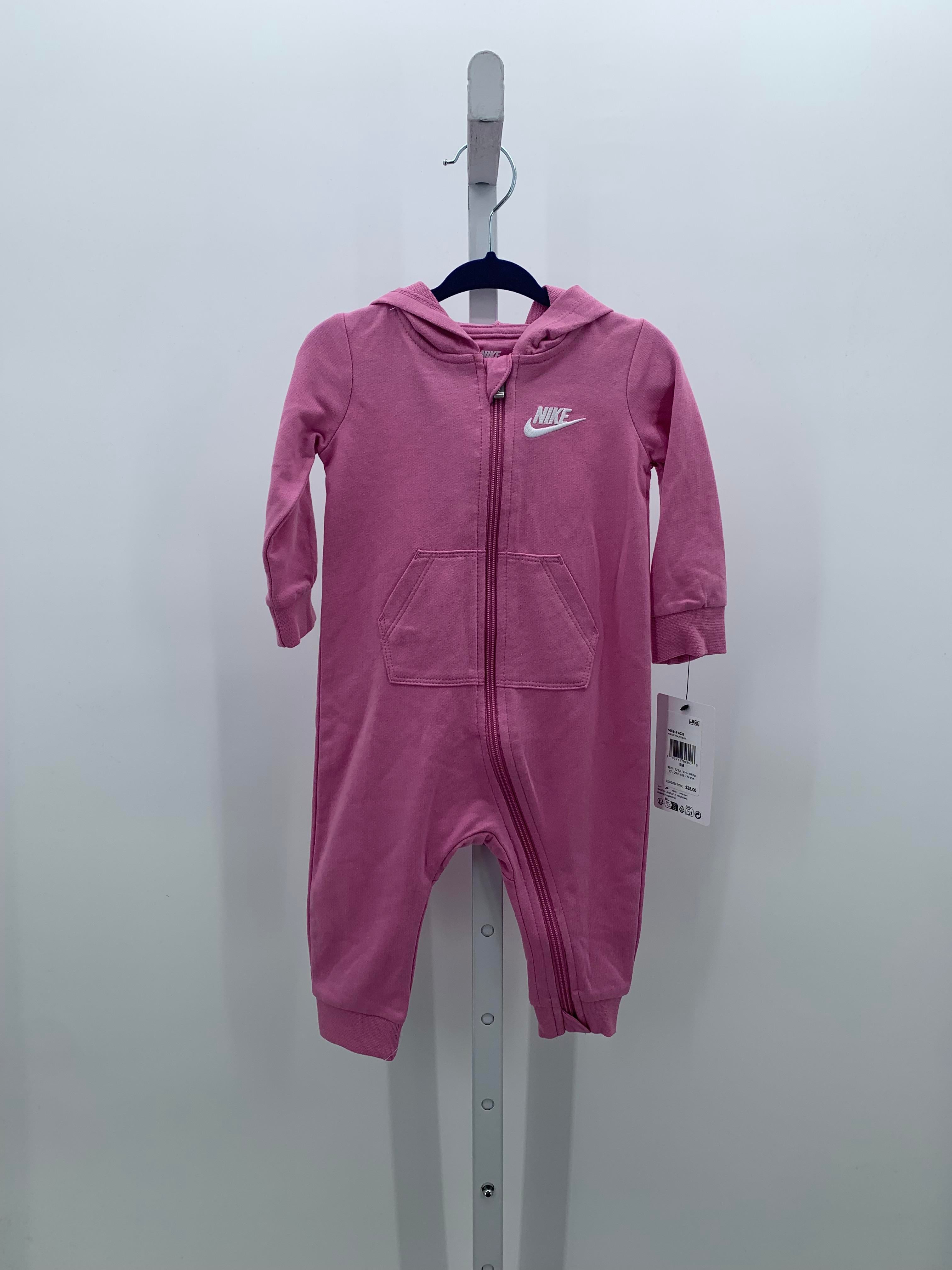 Nike Size 9 Months Girls Long Slv. Romper