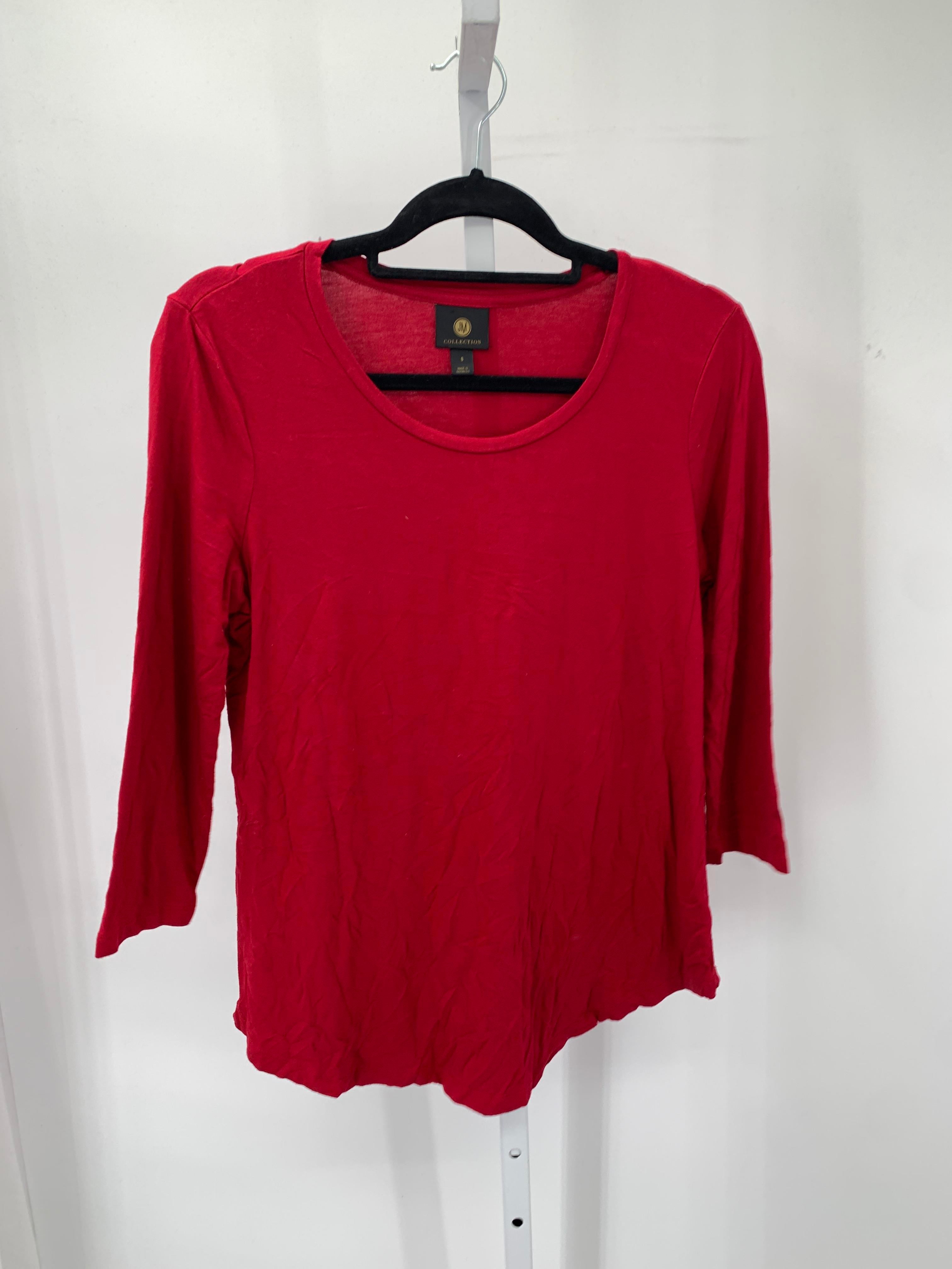 JM Collection Size Small Misses 3/4 Sleeve Shirt