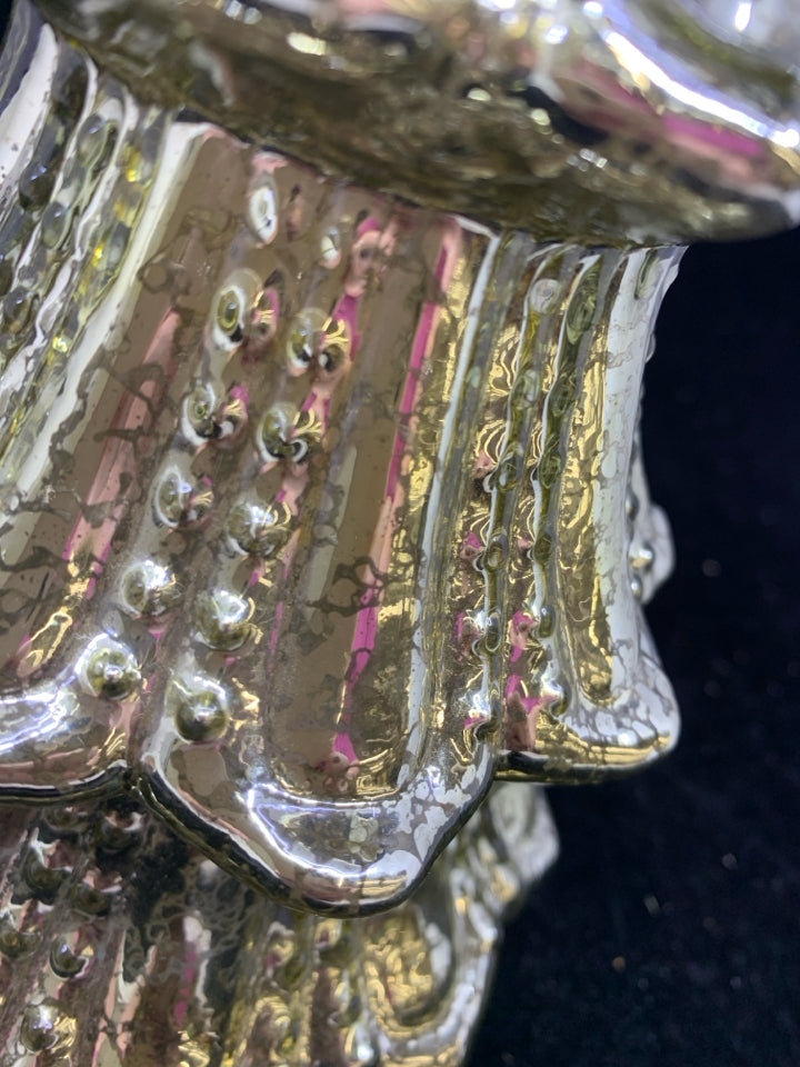 GOLD LIGHT UP MERCURY GLASS TREE.