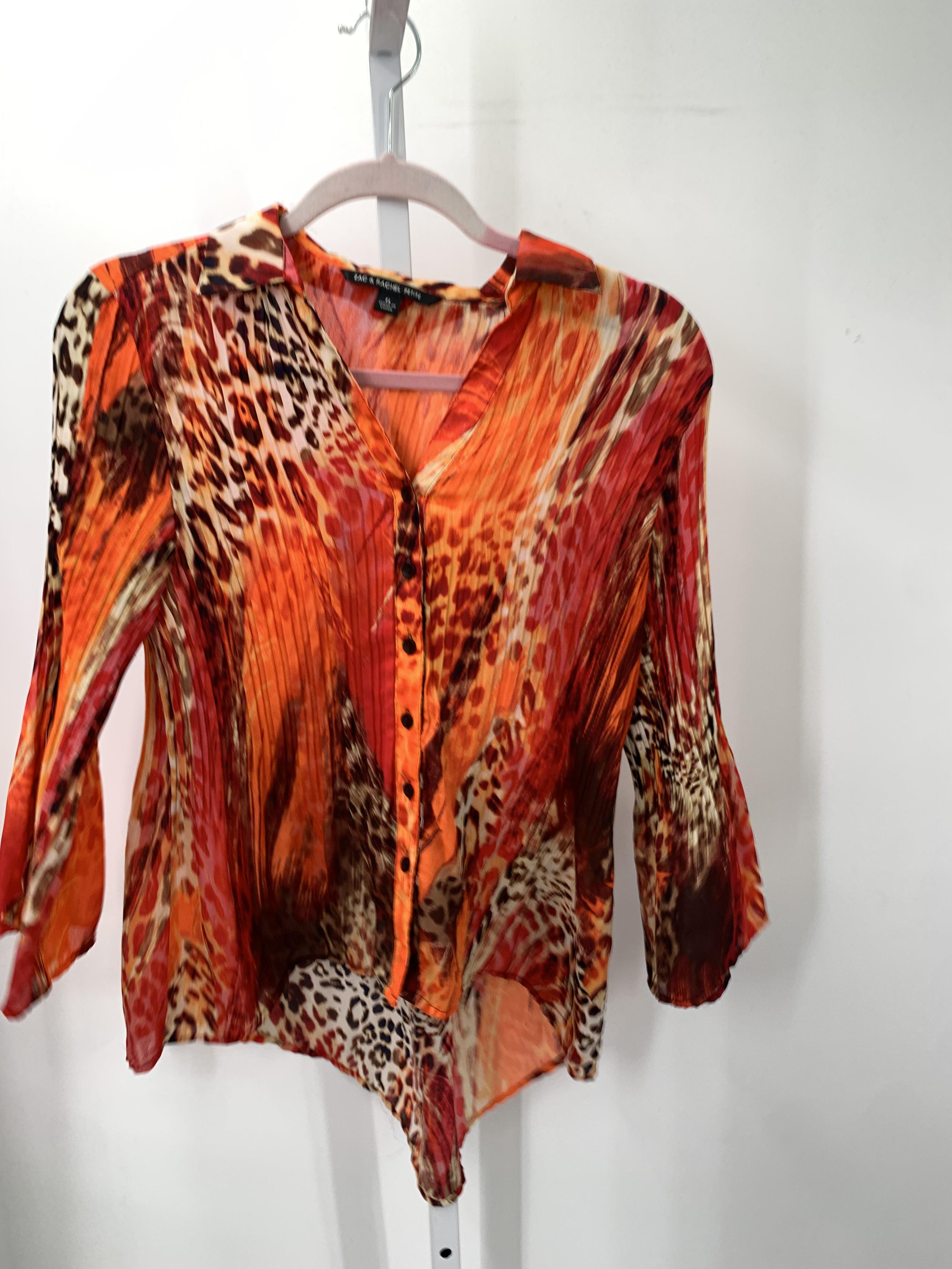 Zac & Rachel Size Large Petite Petite 3/4 Sleeve Shirt