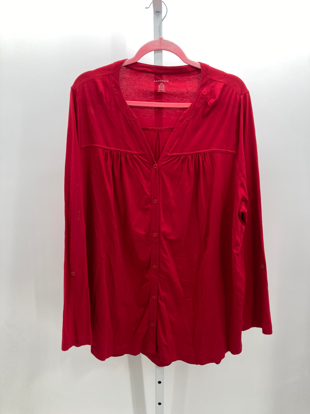Lands End Size 2X Womens Long Sleeve Shirt