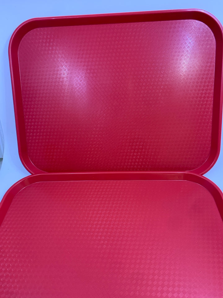 2PC RED FOOD TRAYS.