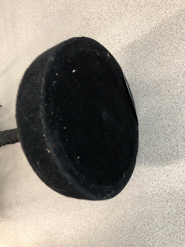 BLACK FELT AND FEATHER TREE.