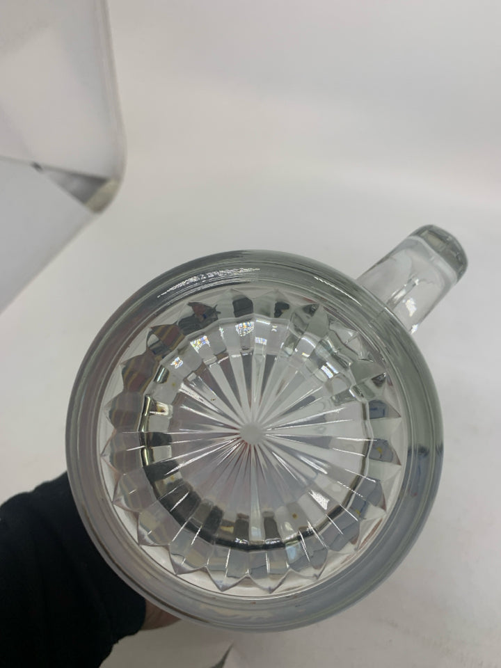 LARGE HEAVY CLEAR GLASS NASCAR STEIN.