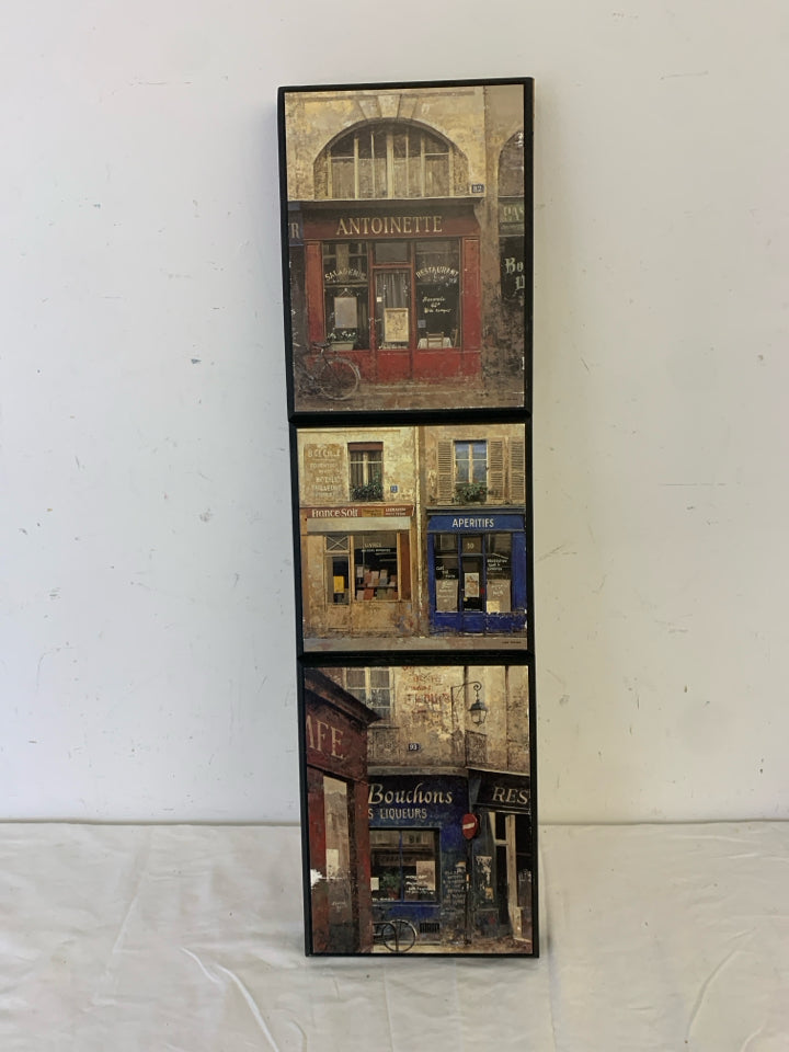 3 STORE FRONT PLAQUE WALL ART.