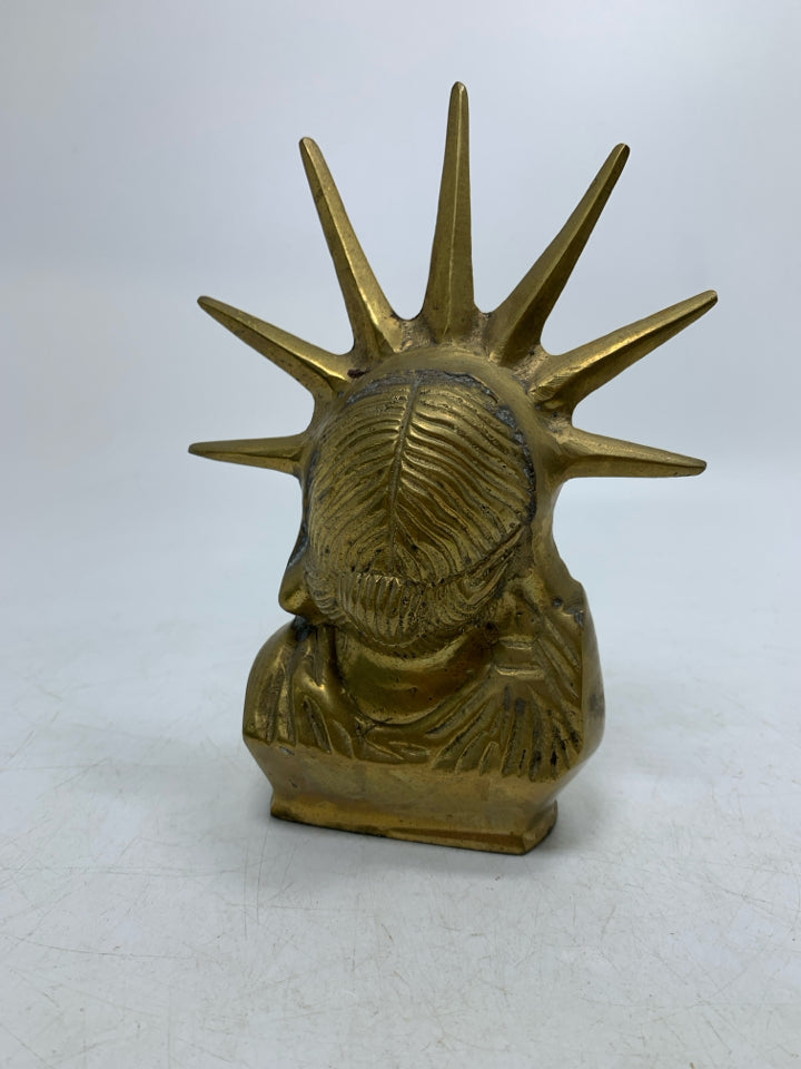 VTG BRASS LADY LIBERTY HEAD.