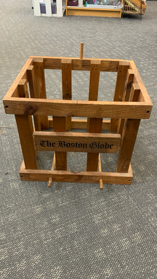 VTG-STYLE BOSTON GLOBE NEWSPAPER CRATE.