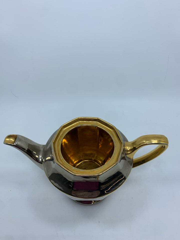 VTG METALLIC FINISH LEHSCHERGER TEA POT.