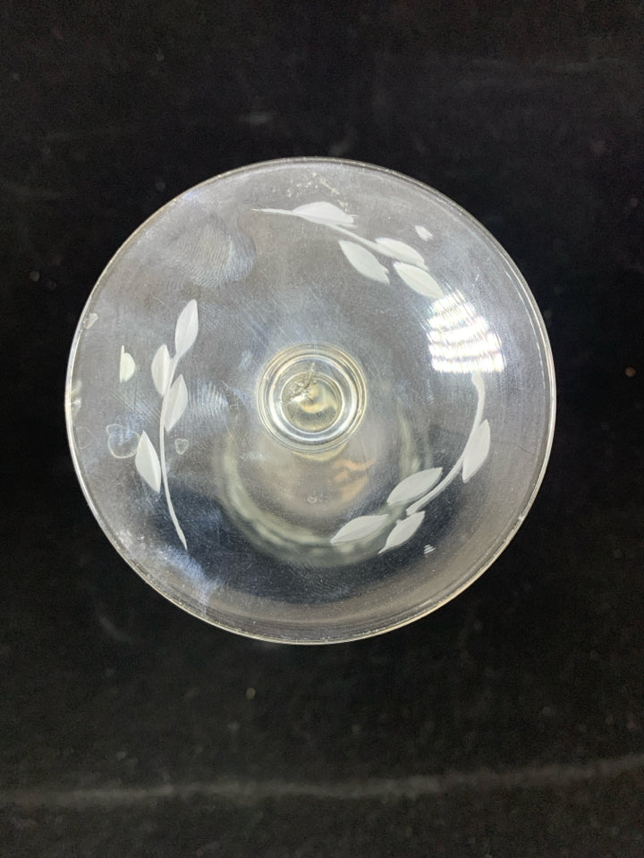 6 PRINCESS HOUSE ETCHED WINE GOBLETS.