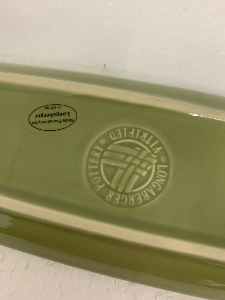 NIB WOVEN TRADITIONS OLIVE PLATE SAGE COLOR LONGABERGER.