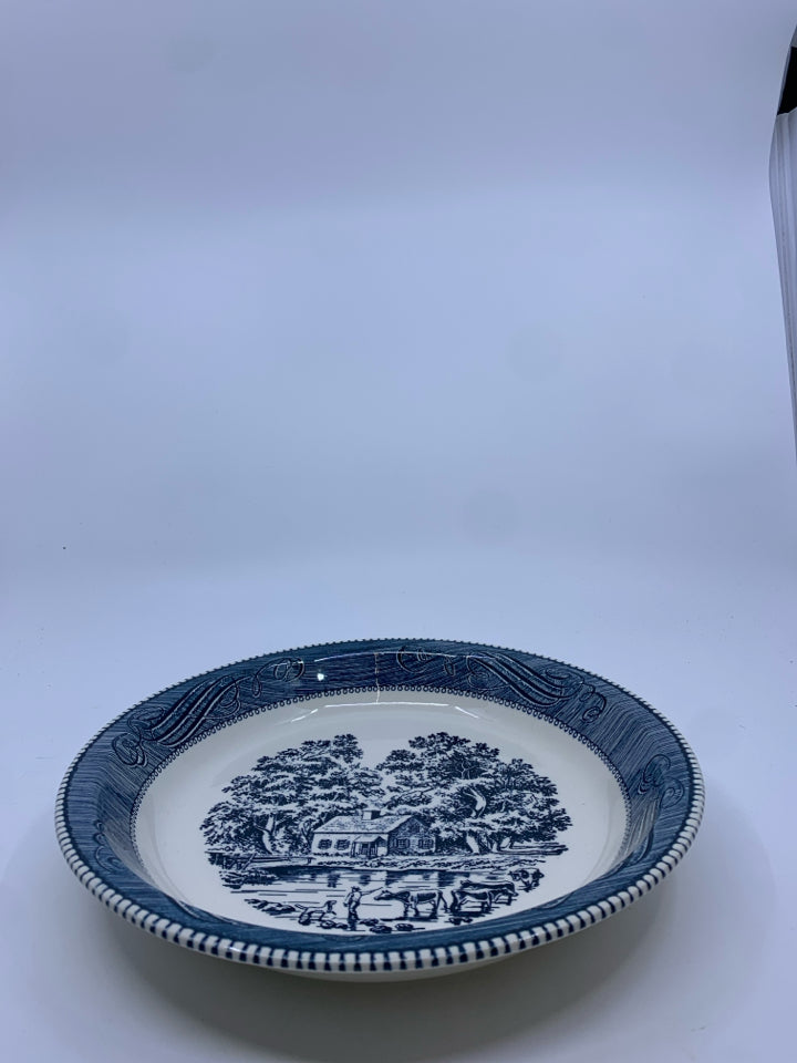 BLUE COTTAGE SERVING BOWL.