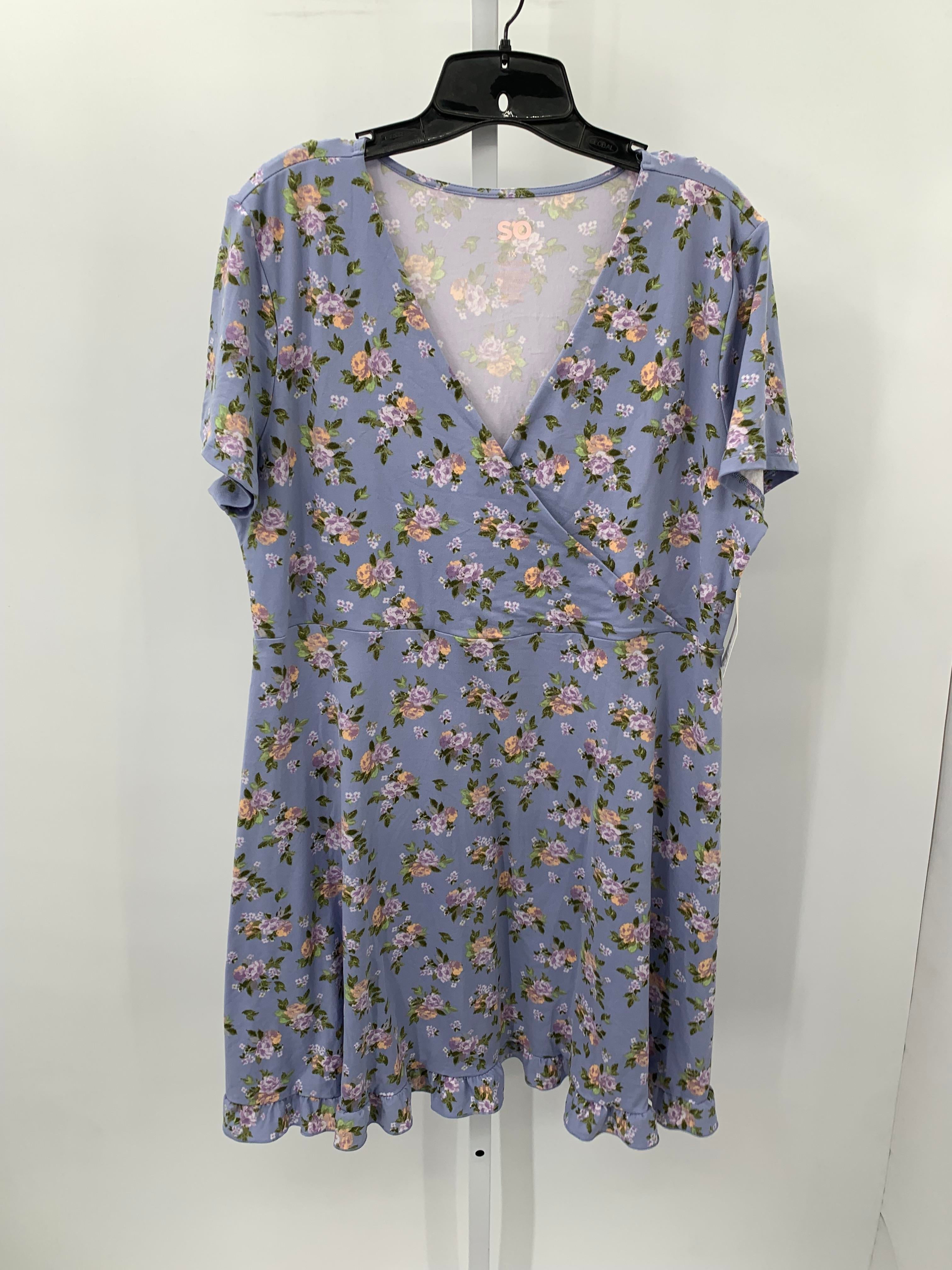 SO Size 1X Womens Short Sleeve Dress