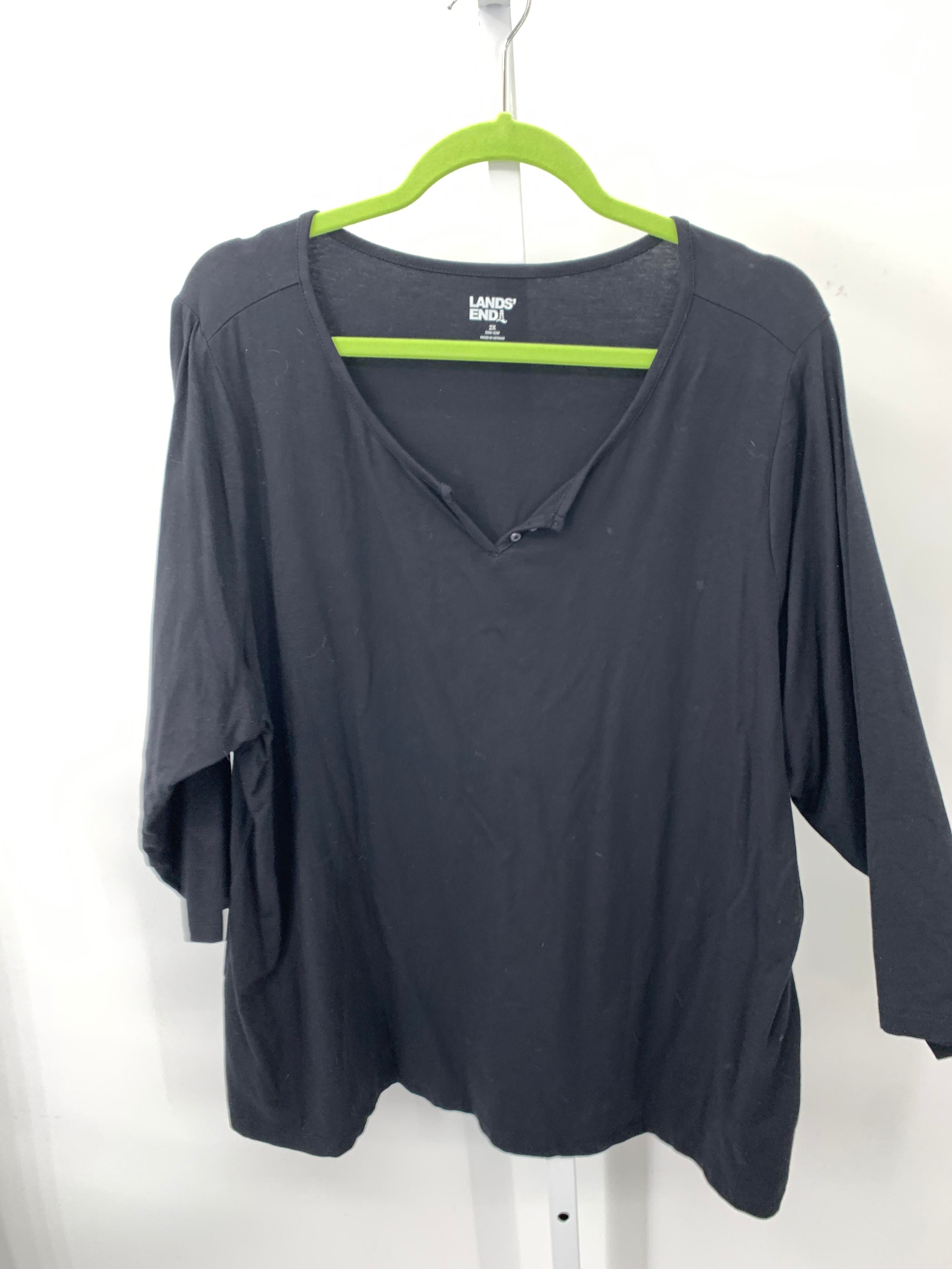 Lands End Size 2X Womens 3/4 Sleeve Shirt