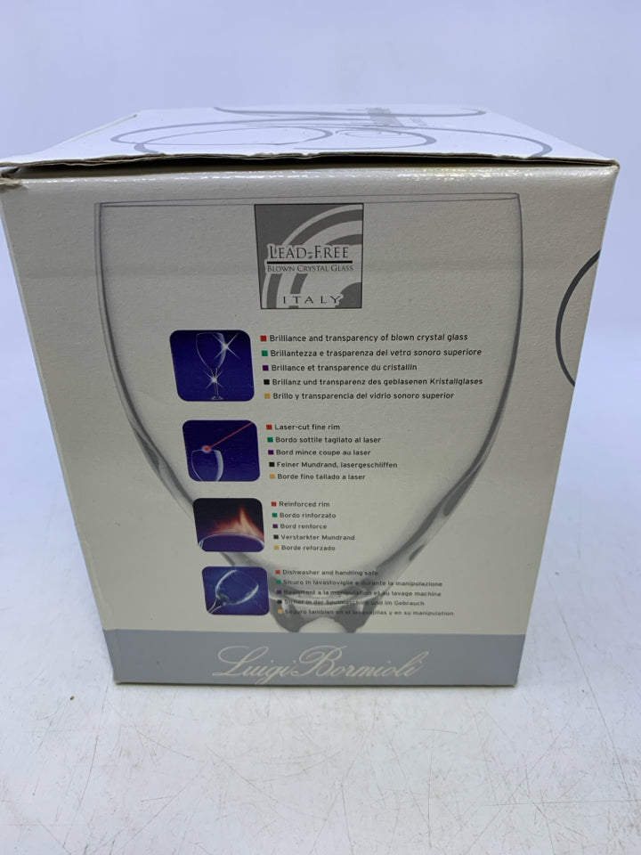 4 CRYSTAL WINE GLASSES- IN BOX