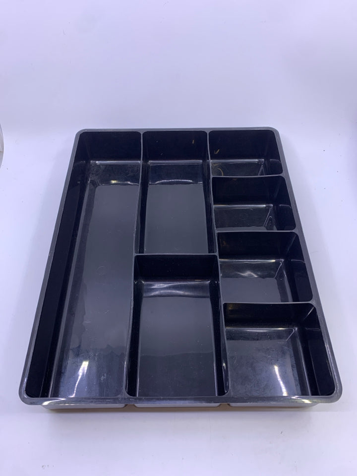 BLACK PLASTIC OFFICE DRAWER DIVIDER.