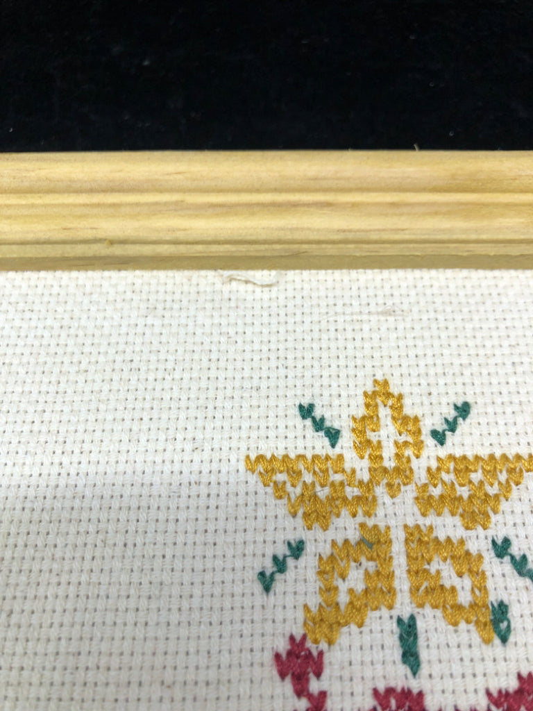JOY EMBROIDERED IN BLONDE FRAME WALL DECOR.