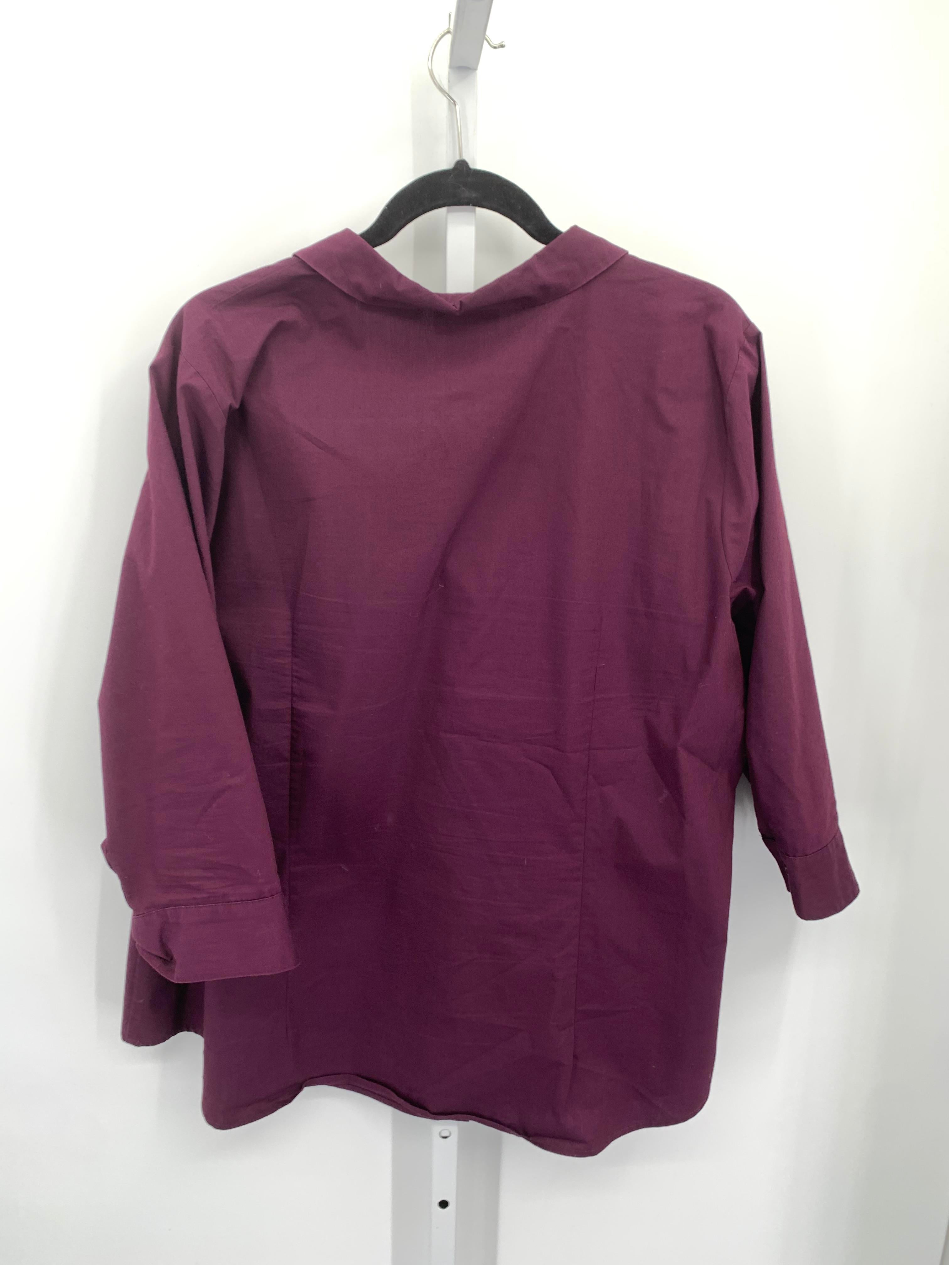 Worthington Size 2X Womens 3/4 Sleeve Shirt