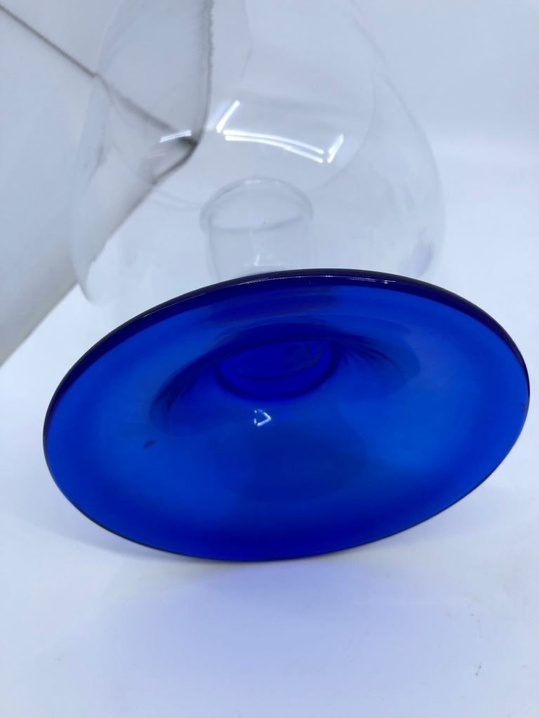 2 BLUE FOOTED CANDLE HOLDER.