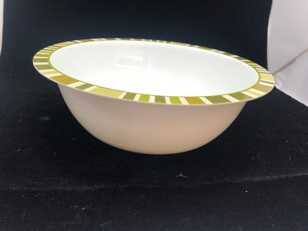 ROUND GREEN PALM TREE SERVING BOWL MELAMINE.
