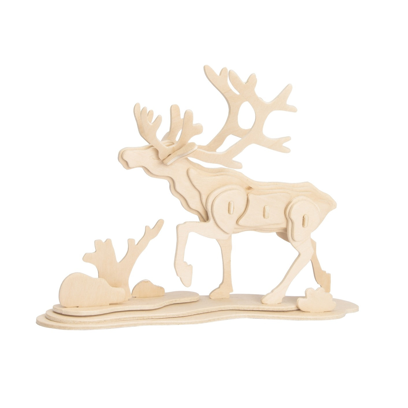 3D Wooden Puzzle - Reindeer. 28 Pieces