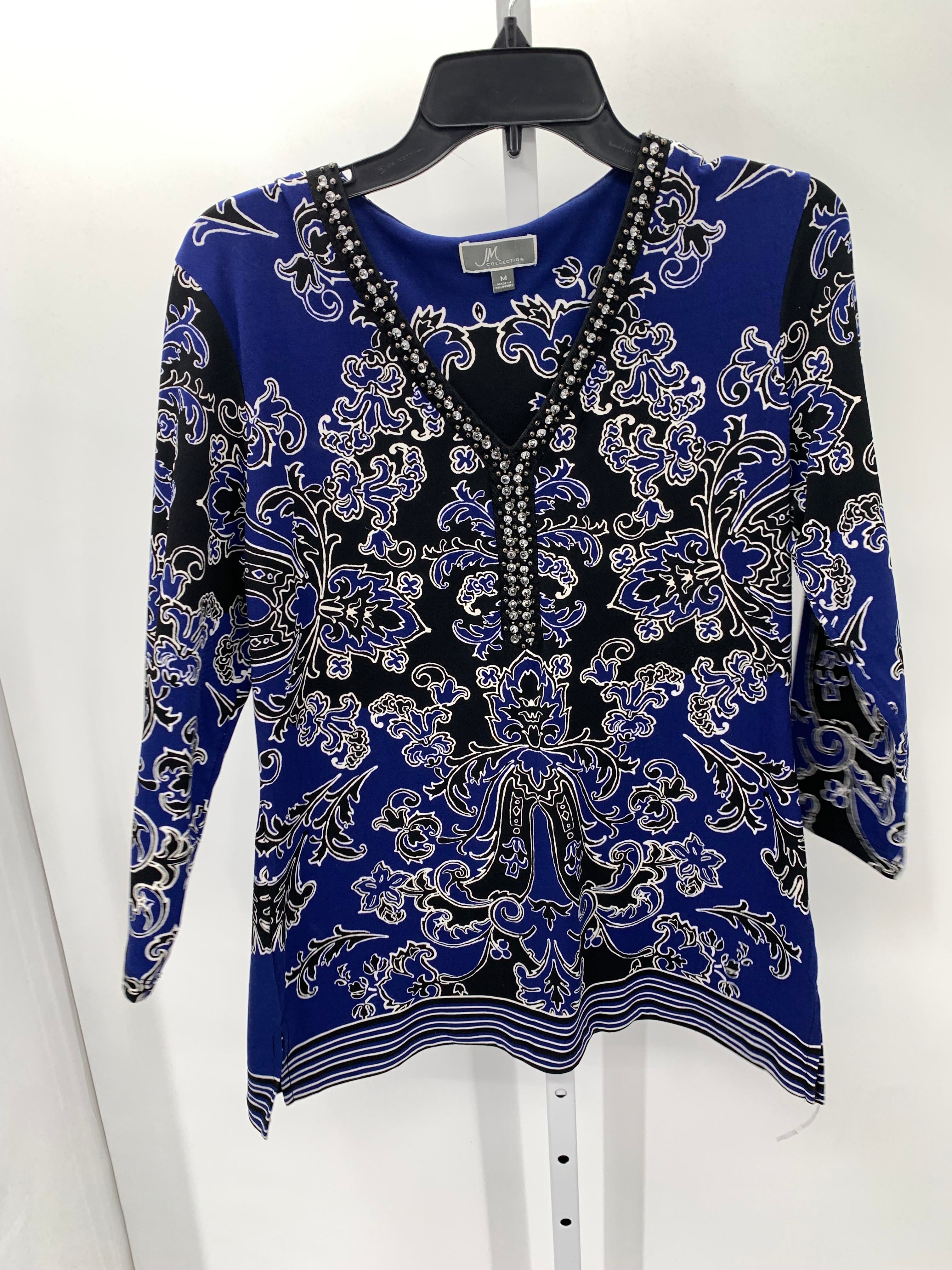 JM Collection Size Medium Misses 3/4 Sleeve Shirt