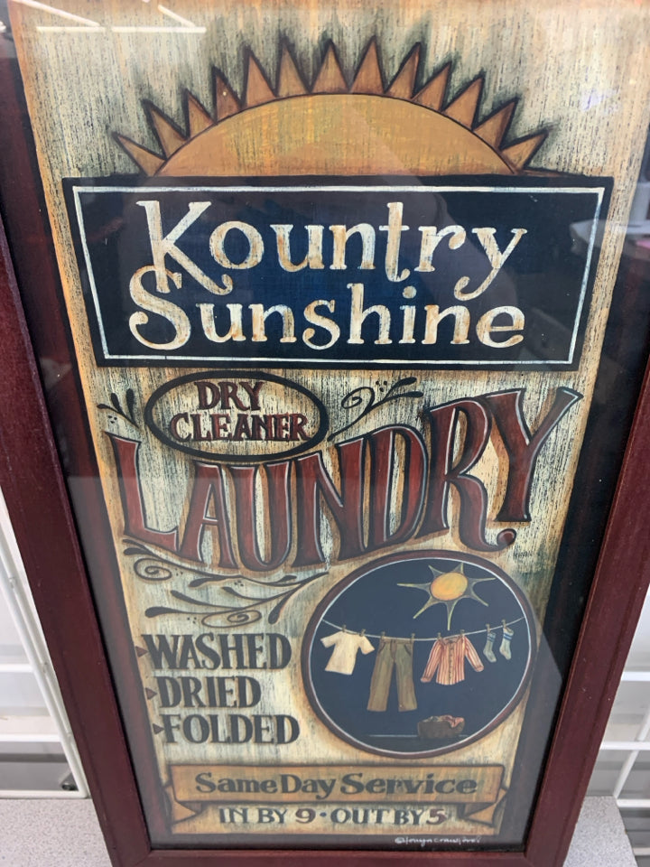 KOUNTRY SUNSHINE LAUNDRY SIGN.