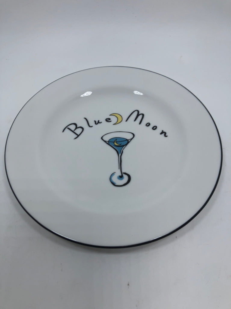 4 POTTERY BARN MARTINI PLATES.