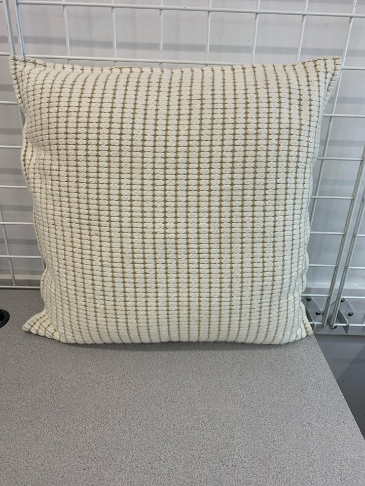WHITE COTTON STITCHED PILLOW BY WELL DRESSED HOME.