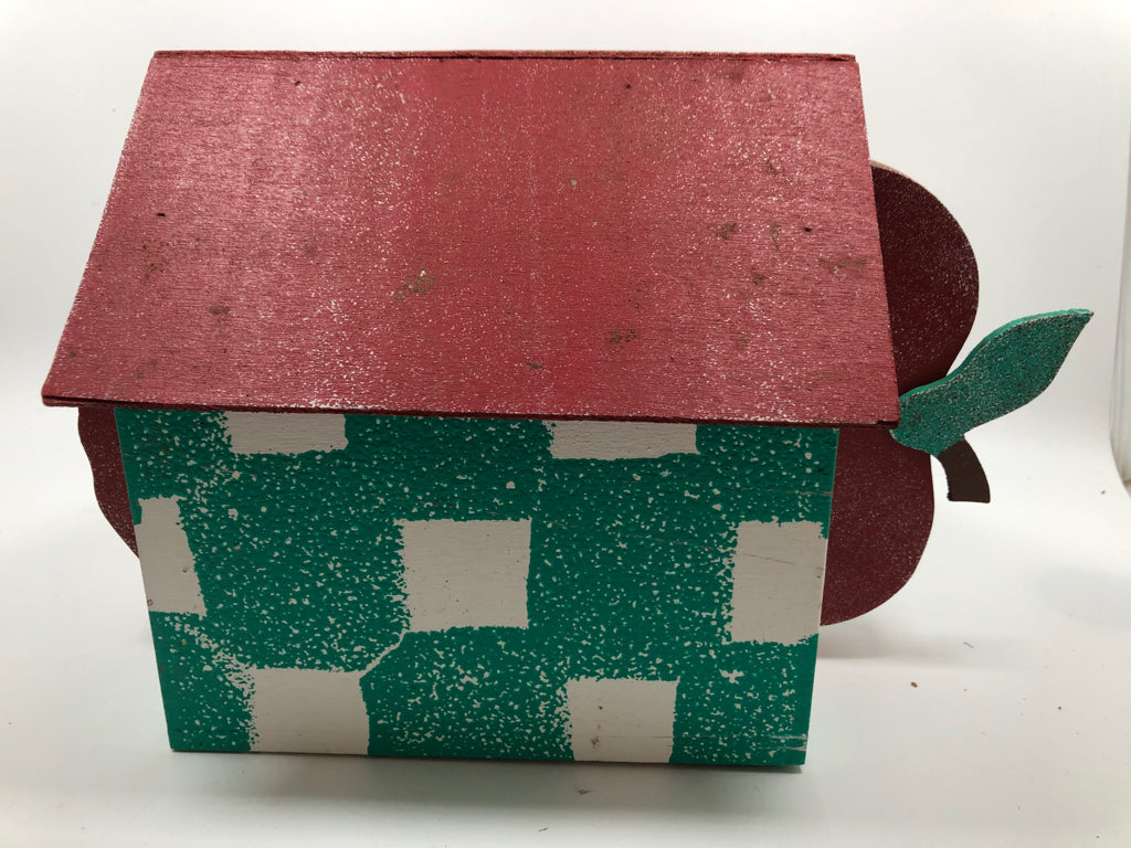 APPLE THEMED BIRD HOUSE.