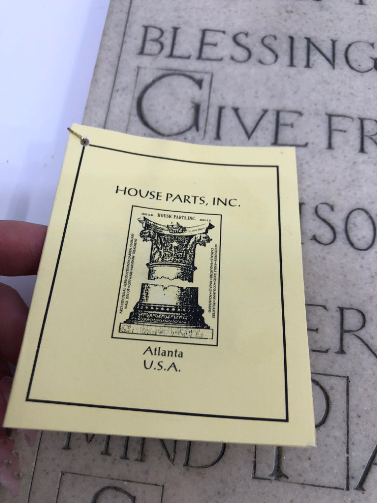 'ACCEPT DIFFERENCES' HOUSE PARTS INC MARBLE WALL HANGING.