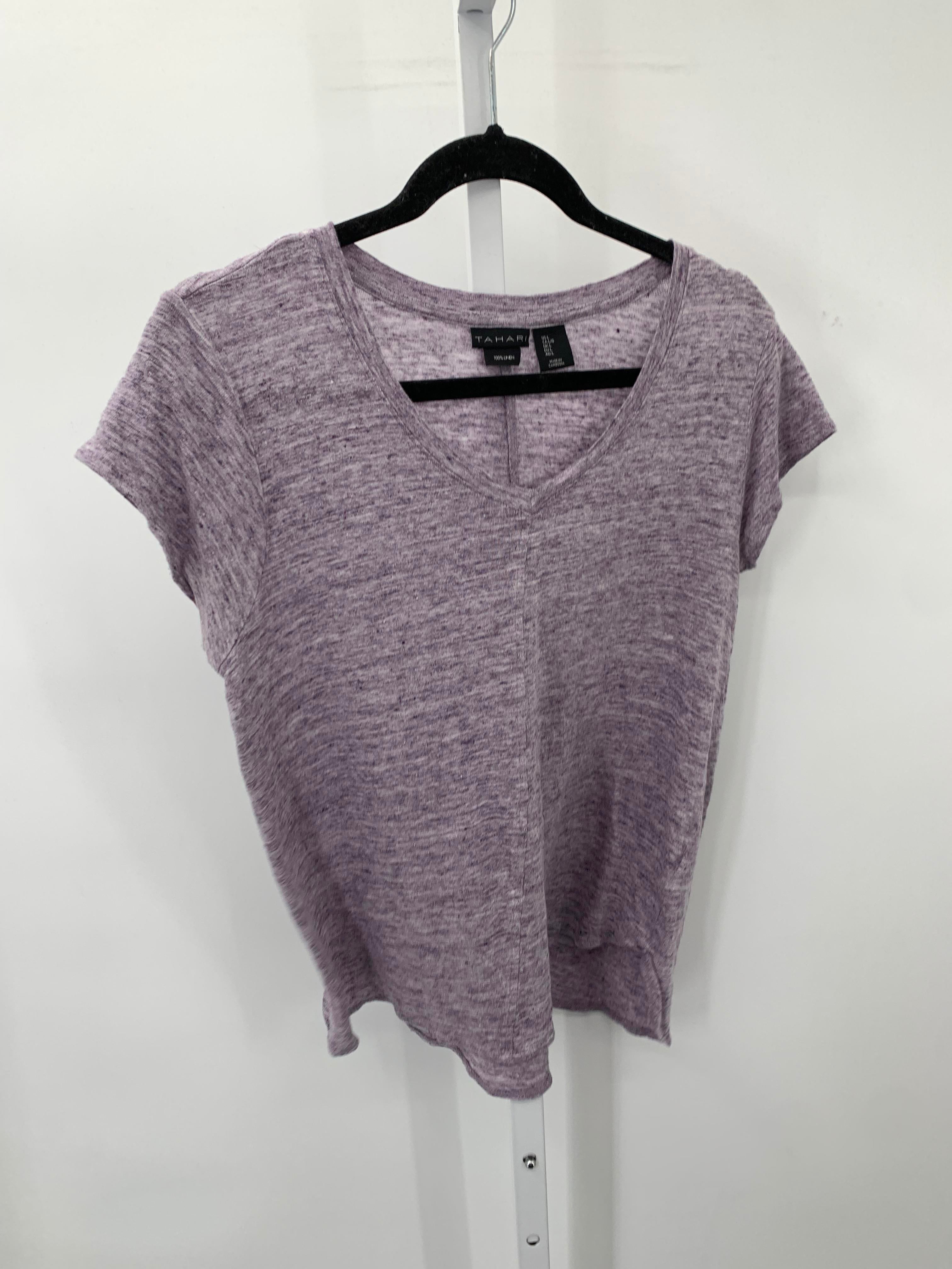 Tahari Size Large Misses Short Sleeve Shirt