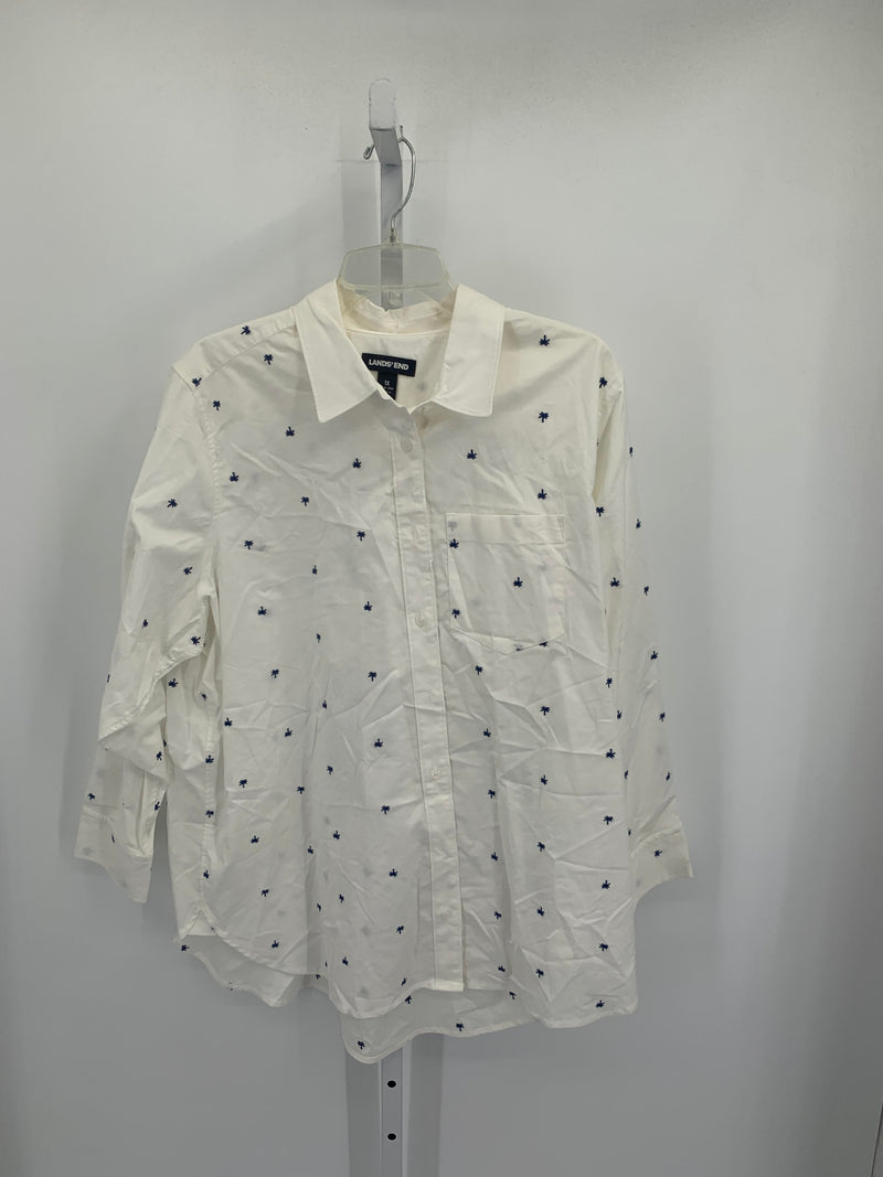 Lands End Size 1X Womens Long Sleeve Shirt