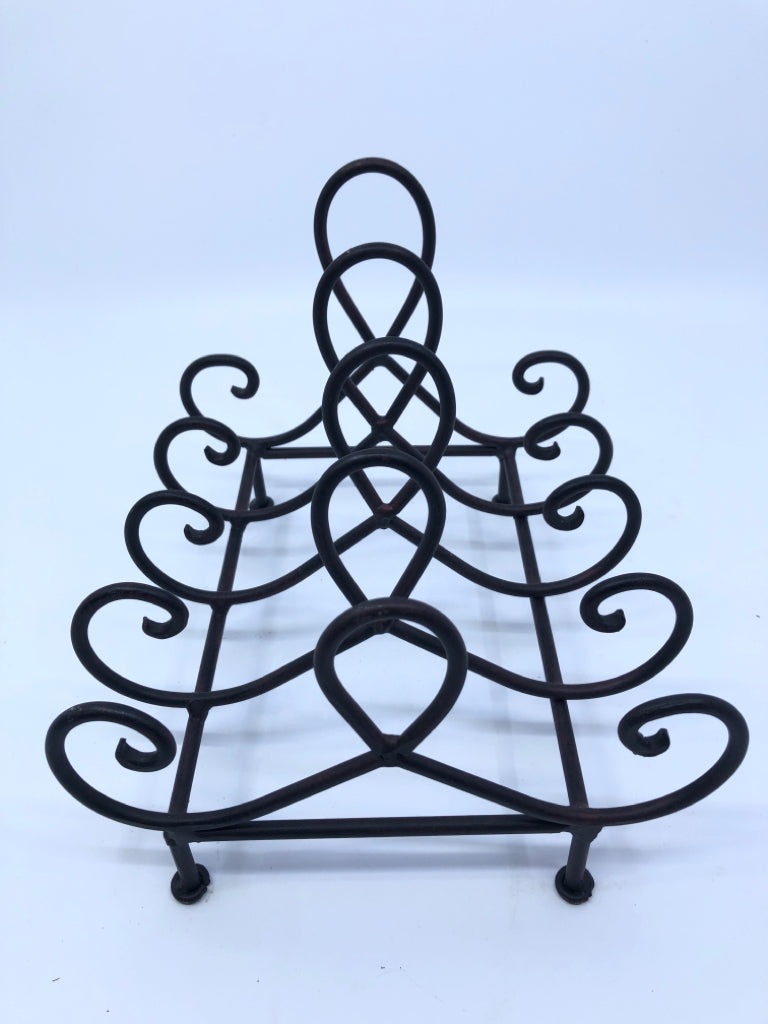 DISH RACK BLACK/BROWN METAL.
