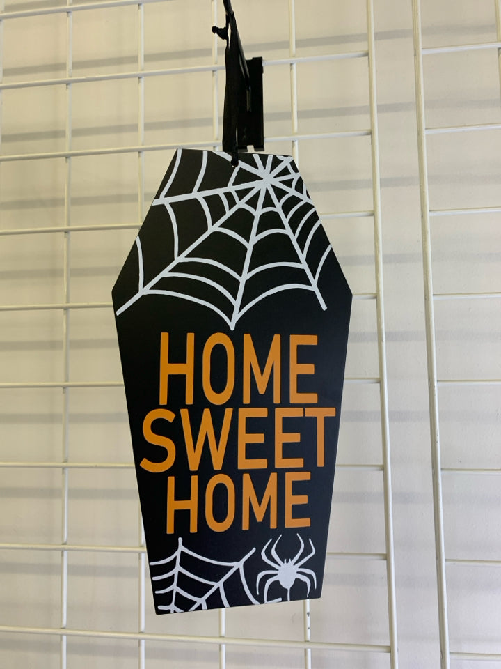 HOME SWEET HOME COFFIN WALL HANGING.