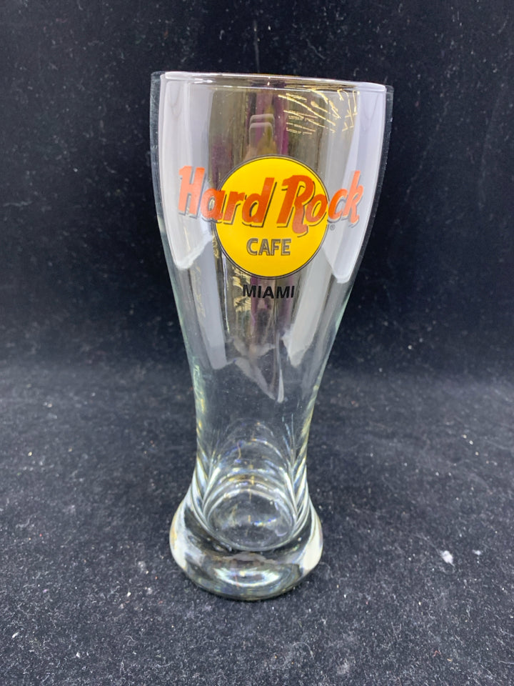 HARD ROCK MIAMI BEER GLASS.