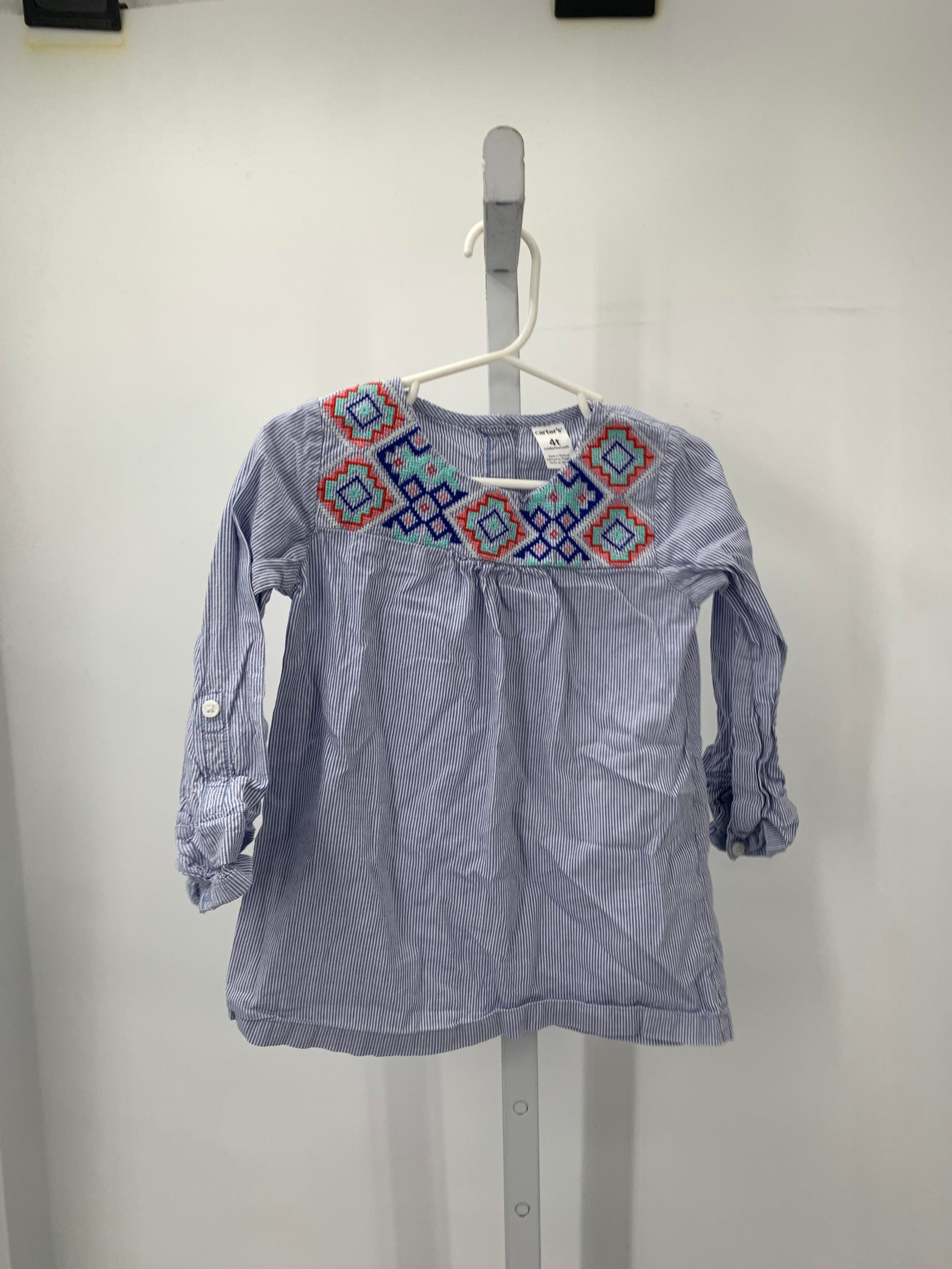 Carters Size 4T Girls Long Sleeve Shirt