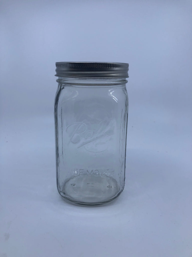 4 CUP MASON JAR W/LID.