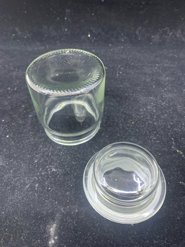 SMALL GLASS CANISTER.