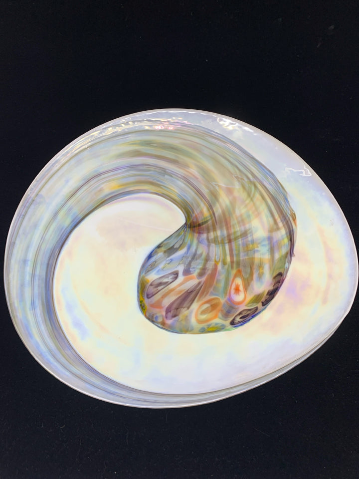 PEARLESCENT SWIRL CENTERPIECE BOWL.
