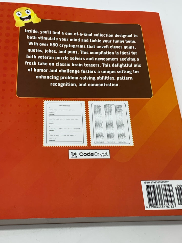 CRYPTOGRAMS PUZZLE BOOK.