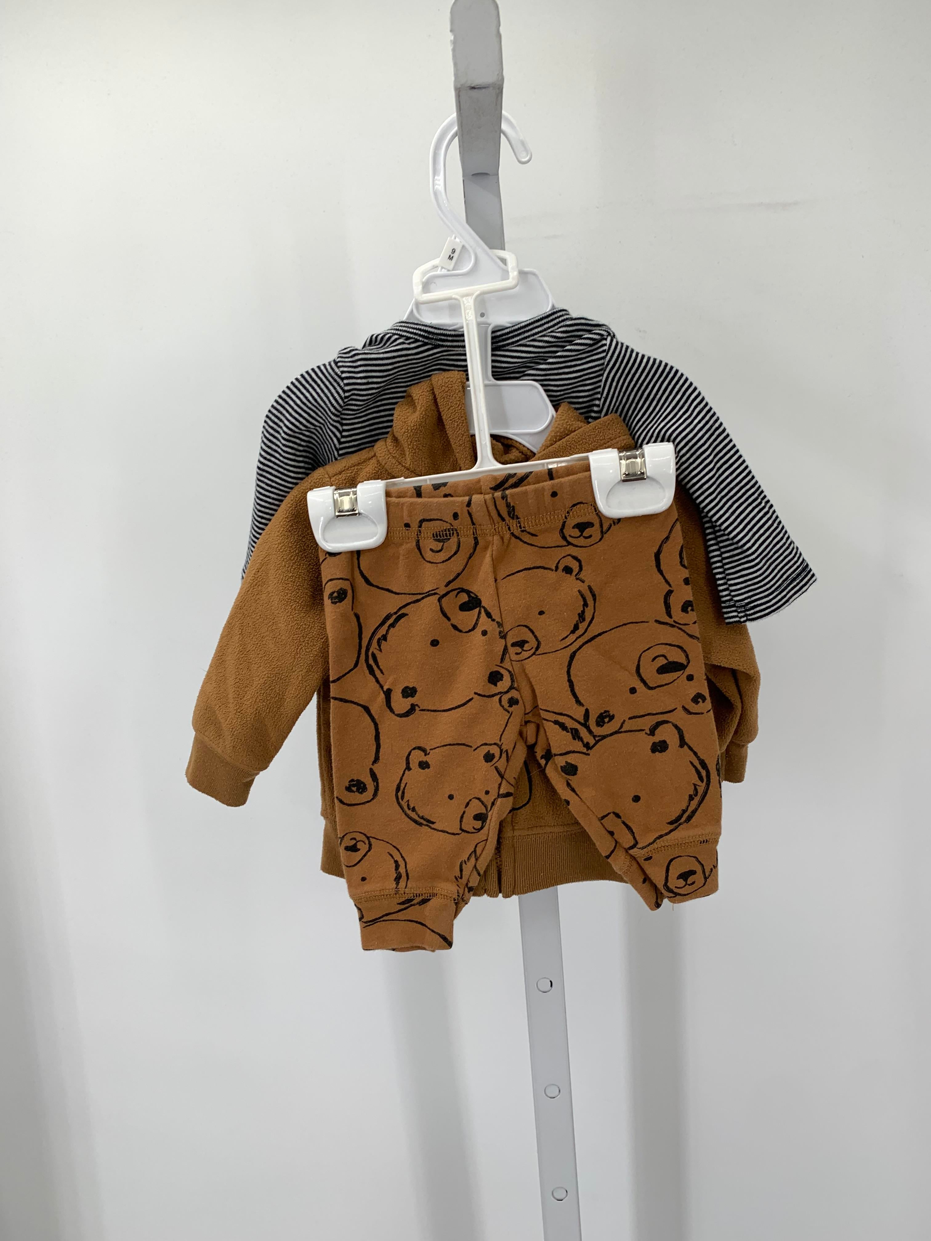 BEAR FLEECE JACKET STRIPE SHIRT AND PANTS