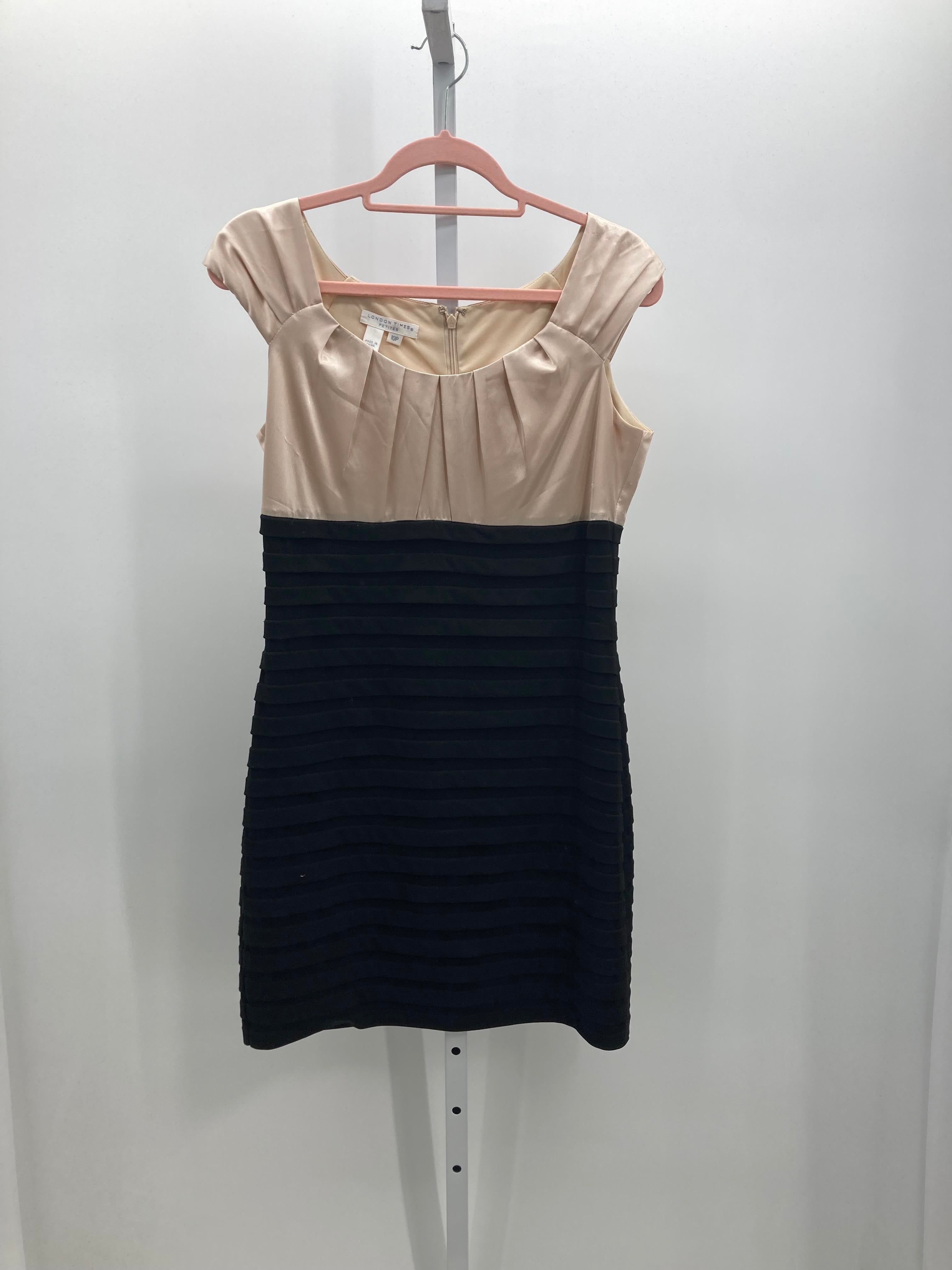 London Times Size 10 Petite Petite Sleeveless Dress