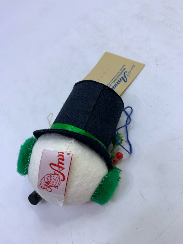 ANNALEE SNOWMAN HEAD ORNAMENT.