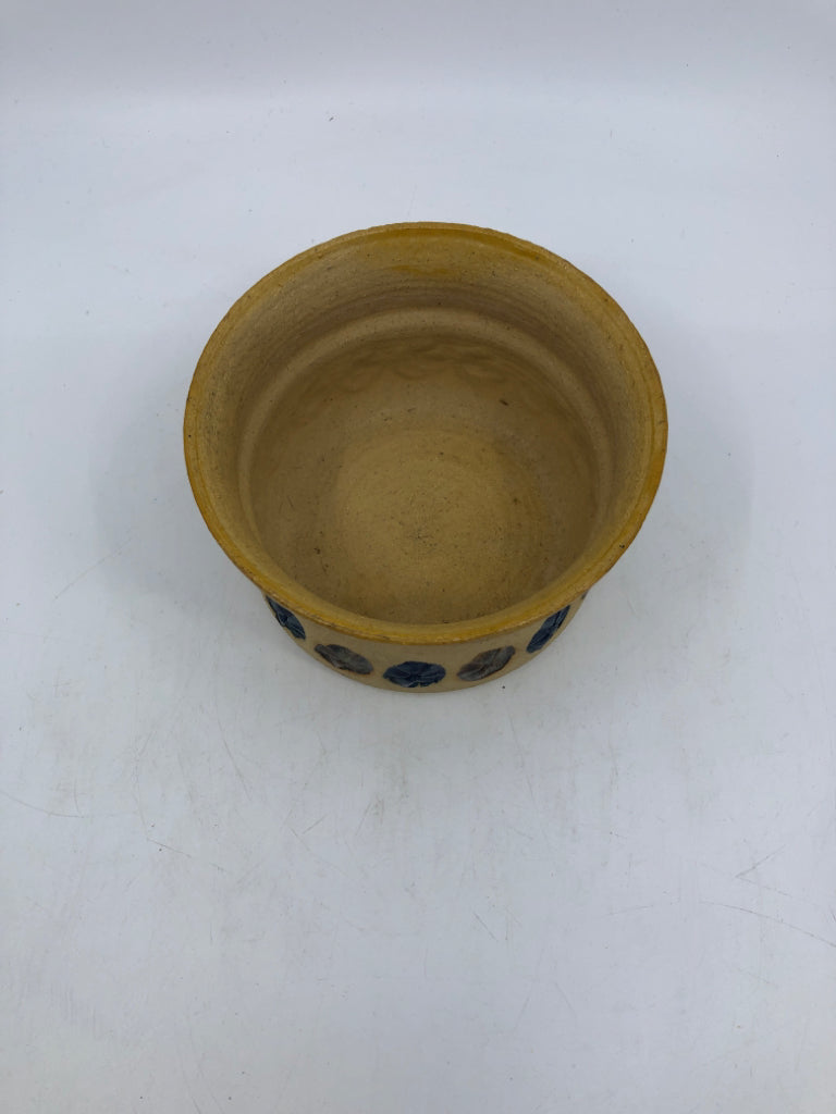 BLUE AND BROWN POTTERY PLANTER/BOWL.