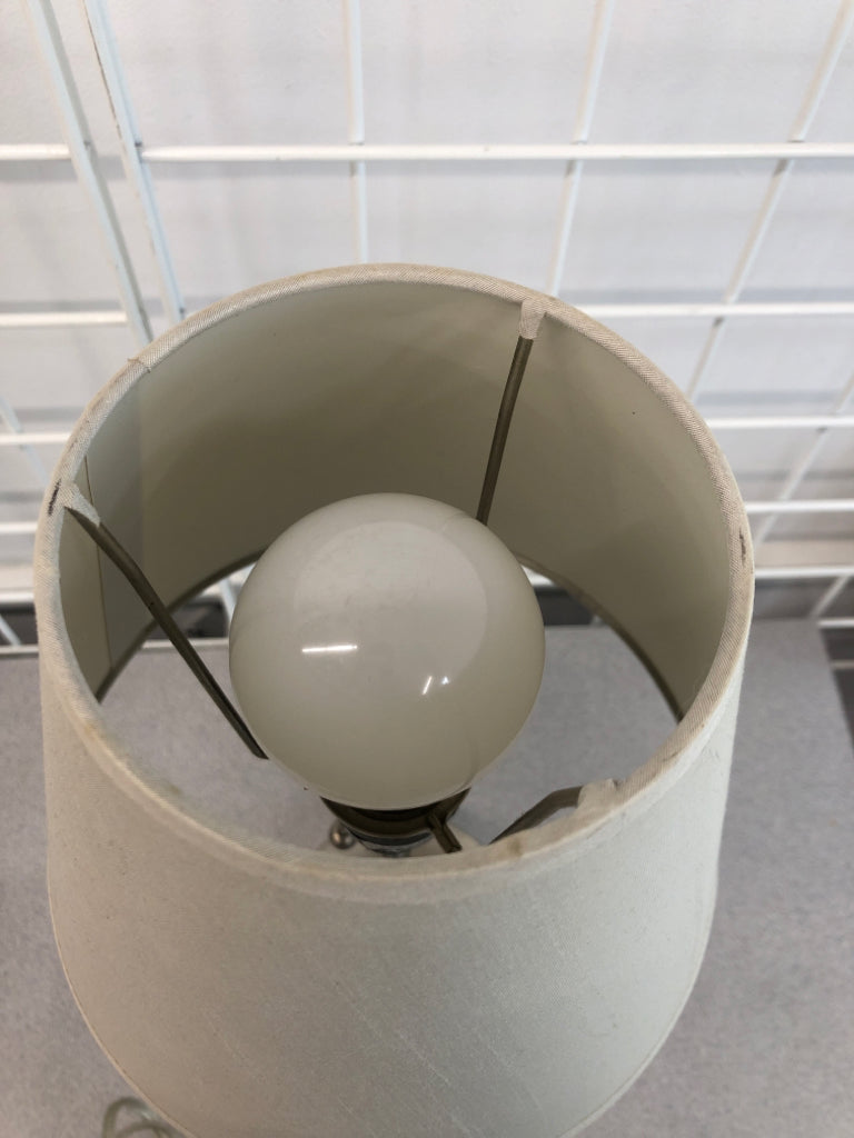 SM SILVER LAMP W/CONE SHADE.