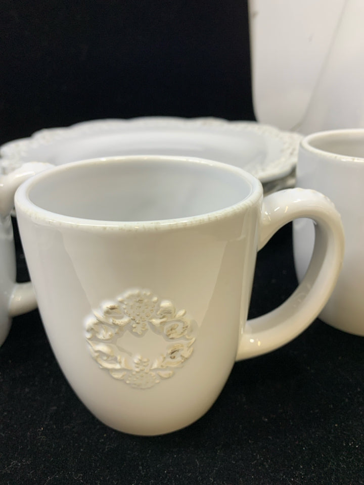 16PC SIMPLE SHABBY CHIC DINING SET.